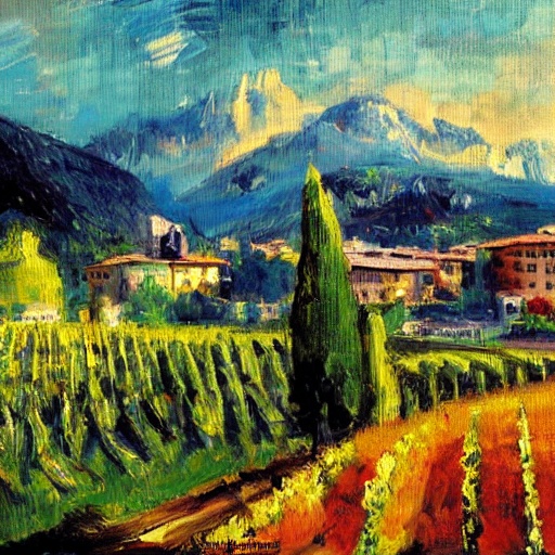 wines from the Valle d’Aosta region in italy in the style of impressionism