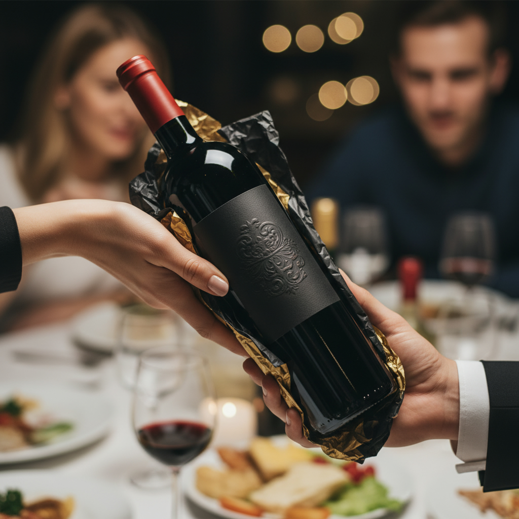 bottiglia di vino in regalo