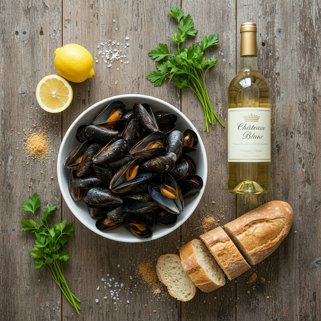 cozze e vino bianco